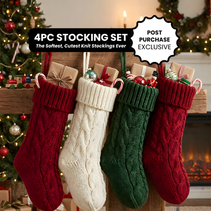 (BONUS) 4 Piece Knit Stocking Set