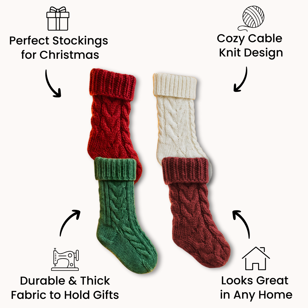 (BONUS) 4 Piece Knit Stocking Set