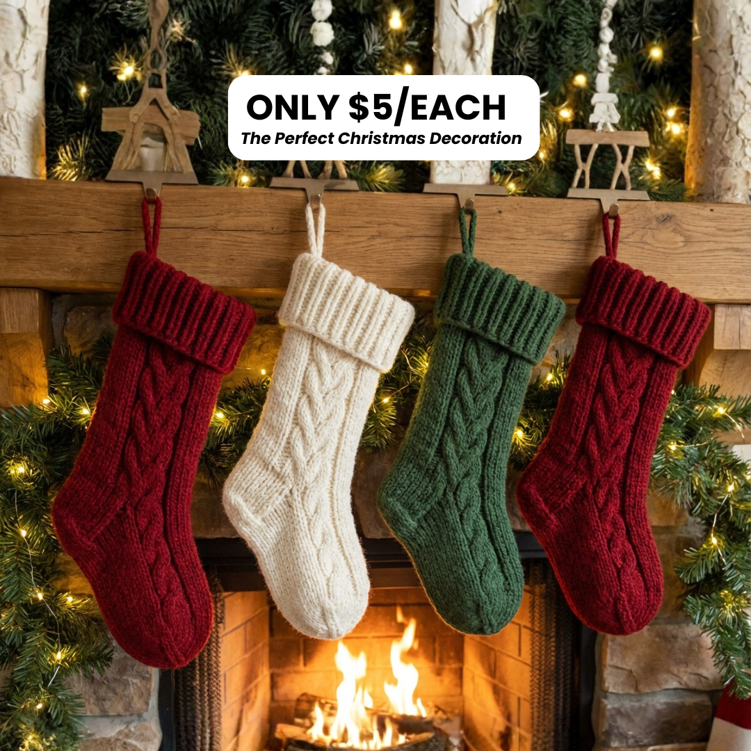 (BONUS) 4 Piece Knit Stocking Set